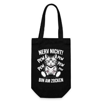 Nerve Not I'm Gambling Gamer Cat Design - Gift Bag for Bottles - black - Front