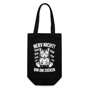 Nerve Not I'm Gambling Gamer Cat Design - Gift Bag for Bottles - black - Front