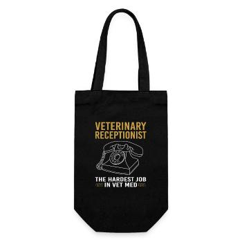Veterinarian, Secretary, Veterinarian, Receptionist - Gift Bag for Bottles - black - Front
