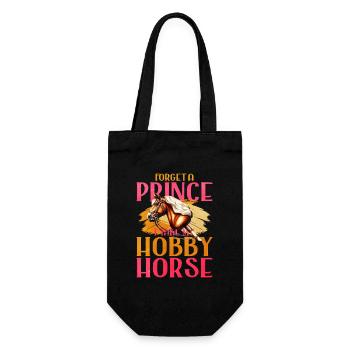 46 Forget A Prince I Take My Hobby Horse - Geschenkbeutel für Flaschen - Schwarz - Vorne