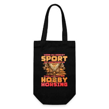 Hobby Horsing Double Horse Motif - Gift Bag for Bottles - black - Front