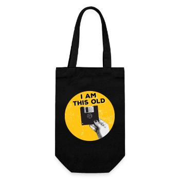 I am this old floppy disk 80s retro - Gift Bag for Bottles - black - Front
