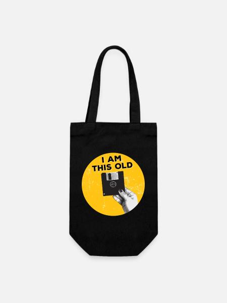 Je suis ce vieux rétro des années 80 à disquettes - Sac à bouteille - noir