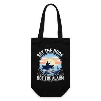 Accroche, pas l’alarme, pêcheur Spruch - Sac à bouteille - noir - Devant