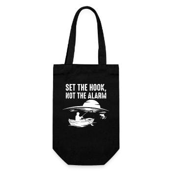 Set The Hook Not The Alarm Angler Spruch - Gift Bag for Bottles - black - Front
