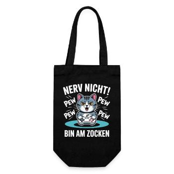 Nerve Not I'm Gambling Gamer Cat Design - Gift Bag for Bottles - black - Front