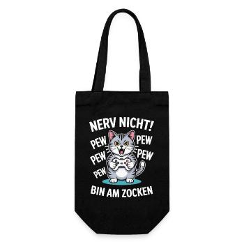 Nerve Not I'm Gambling Gamer Cat Design - Gift Bag for Bottles - black - Front