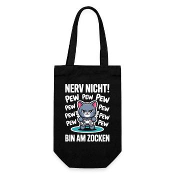 Nerve Not I'm Gambling Gamer Cat Design - Gift Bag for Bottles - black - Front