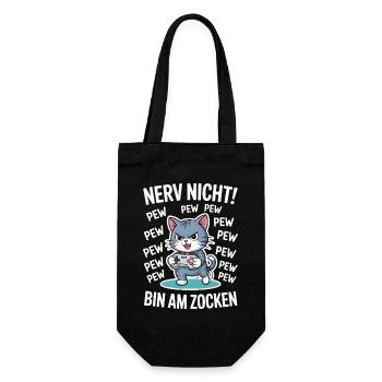 Nerve Not I'm Gambling Gamer Cat Design - Gift Bag for Bottles - black - Front