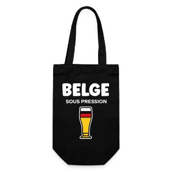 Belgisches Druckglasbier - Geschenkbeutel für Flaschen - Schwarz - Vorne