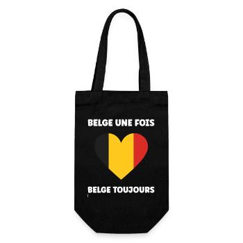 Belgische Herz-Trikolore - Geschenkbeutel für Flaschen - Schwarz - Vorne