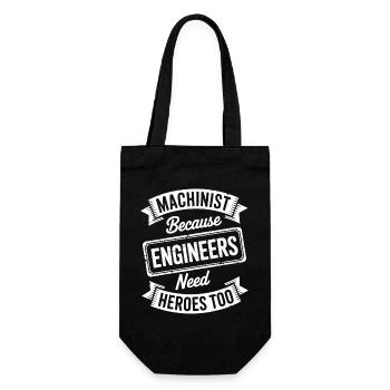 Machinist Sayings Profession Funny Machinist Gift - Gift Bag for Bottles - black - Front