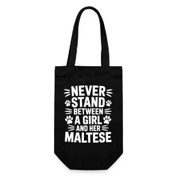Maltese Sayings Dogs Funny Maltese Gift - Gift Bag for Bottles - black - Front