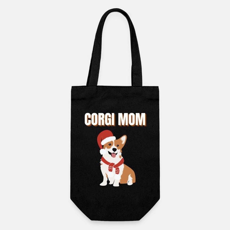 Corgi Mom Christmas Doggy - Gift Bag for Bottles - black
