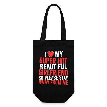 Chemise de petite amie Love Warning - Sac à bouteille - noir - Devant