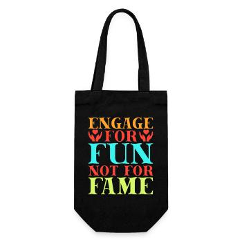 Social Worker Quote Fun Not For Fame Social Work - Gift Bag for Bottles - black - Front