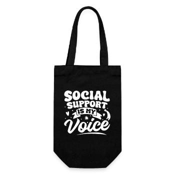 Citation d’assistant social : Le soutien est ma voix sociale - Sac à bouteille - noir - Devant