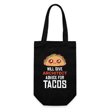 Taco Architekt Rat Spruch - Geschenkbeutel für Flaschen - Schwarz - Vorne