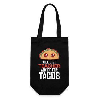 TacoRatgeber Lehrkraft - Geschenkbeutel für Flaschen - Schwarz - Vorne