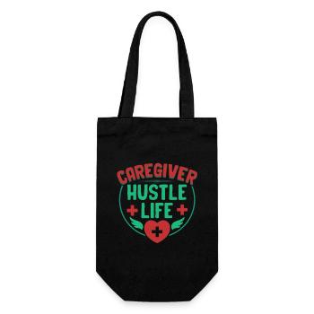 Nurse, geriatric care - Gift Bag for Bottles - black - Front