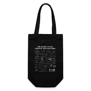The Answer to Everything – Science Nerd Design - Gift Bag for Bottles - black - Front