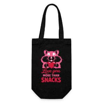 Love You More Than Snacks – Hamster - Gift Bag for Bottles - black - Front
