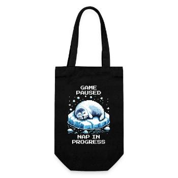 Game paused | Seal Nap - Gift Bag for Bottles - black - Front