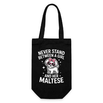 Maltese Sayings Dogs Funny Maltese Gift - Gift Bag for Bottles - black - Front