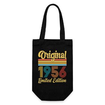 70 Year Anniversary 1956 Original Vintage Gift - Gift Bag for Bottles - black - Front