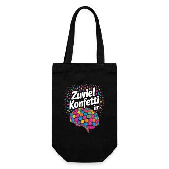 Karneval Kostüm Zuviel Konfetti im Hirn - Geschenkbeutel für Flaschen - Schwarz - Vorne