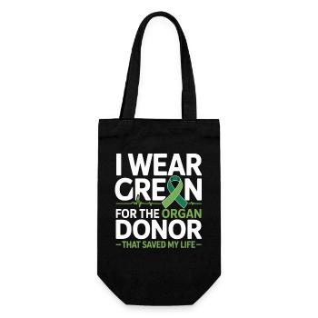 Sauveur de vie pour le don d’organes vert - Sac à bouteille - noir - Devant