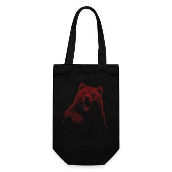Grizzly Bear Hiking Camping Vintage Brown Bear - Gift Bag for Bottles - black - Front