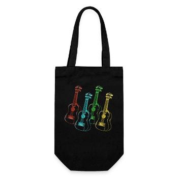 Hawaiian Ukulele Uke Retro Vintage - Geschenkbeutel für Flaschen - Schwarz - Vorne