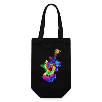 Hawaiian Ukulele Uke Tie Dye - Geschenkbeutel für Flaschen - Schwarz - Vorne