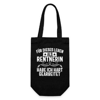 I worked for this life as a pensioner - Gift Bag for Bottles - black - Front