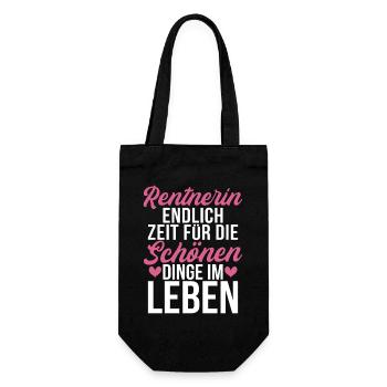 Rentnerin Endlich Zeit Für Die Schönen Dinge - Geschenkbeutel für Flaschen - Schwarz - Vorne