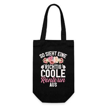 So Sieht Eine Richtig Coole Renterin Aus Grandma - Geschenkbeutel für Flaschen - Schwarz - Vorne