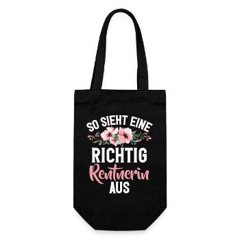 So Sieht Eine Richtig Rentnerin Aus Grandma - Geschenkbeutel für Flaschen - Schwarz - Vorne