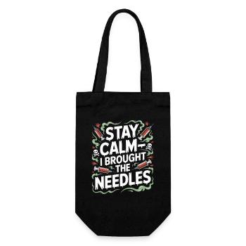 ER Nurse Stay Calm I Brought The Medical Worker - Gift Bag for Bottles - black - Front