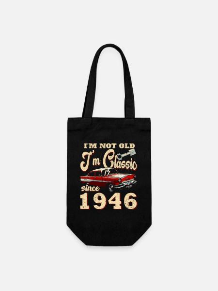 1946 - Jahrgang 1946 - Geschenkbeutel für Flaschen - Schwarz