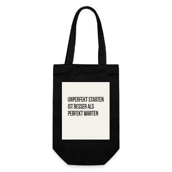 Starting imperfectly is better than waiting perfectly - Gift Bag for Bottles - black - Front