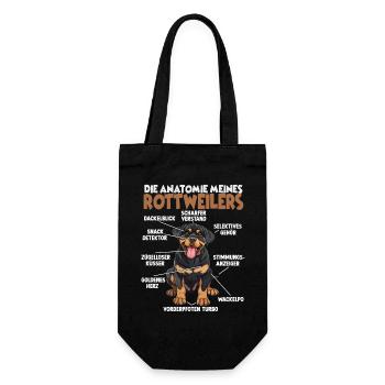 Hund Rottweiler T Hundehalter Geschenk - Geschenkbeutel für Flaschen - Schwarz - Vorne