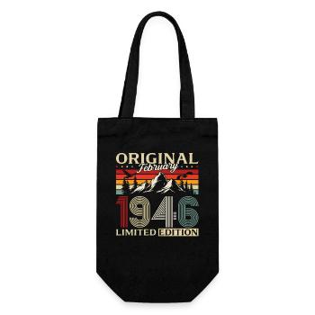 80e anniversaire février 1946 millésime - Sac à bouteille - noir - Devant