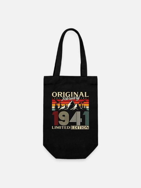 85. Geburtstag Februar 1941 Vintage Jahrgang - Geschenkbeutel für Flaschen - Schwarz