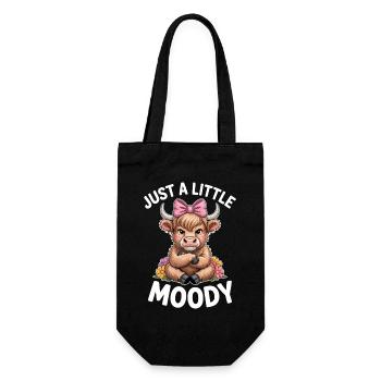 Highland Cattle Sayings Moody Funny Gift - Gift Bag for Bottles - black - Front