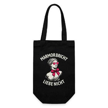 Marmor bricht, Liebe nicht - Valentins Tag - Geschenkbeutel für Flaschen - Schwarz - Vorne