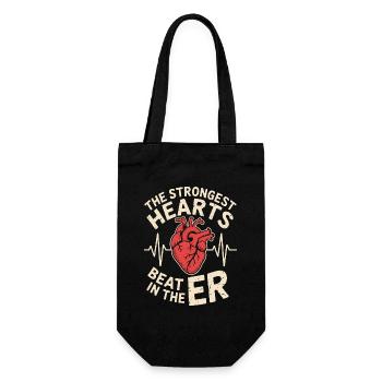 ER Nurse The Strongest Hearts Beat Medical Worker - Gift Bag for Bottles - black - Front