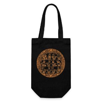 Funny Crochet Ducks Mandala For Crochet Lovers - Gift Bag for Bottles - black - Front
