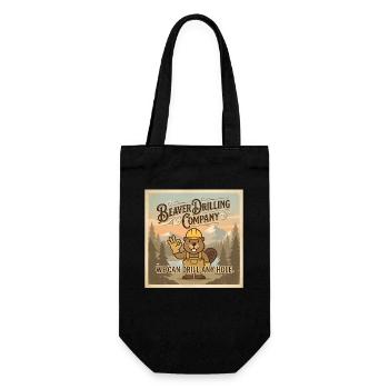 Beaver Drilling Co kann jedes Loch bohren. Schmutz - Geschenkbeutel für Flaschen - Schwarz - Vorne