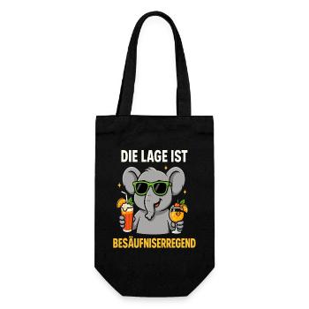 Die Lage ist besäufniserregend - Geschenkbeutel für Flaschen - Schwarz - Vorne
